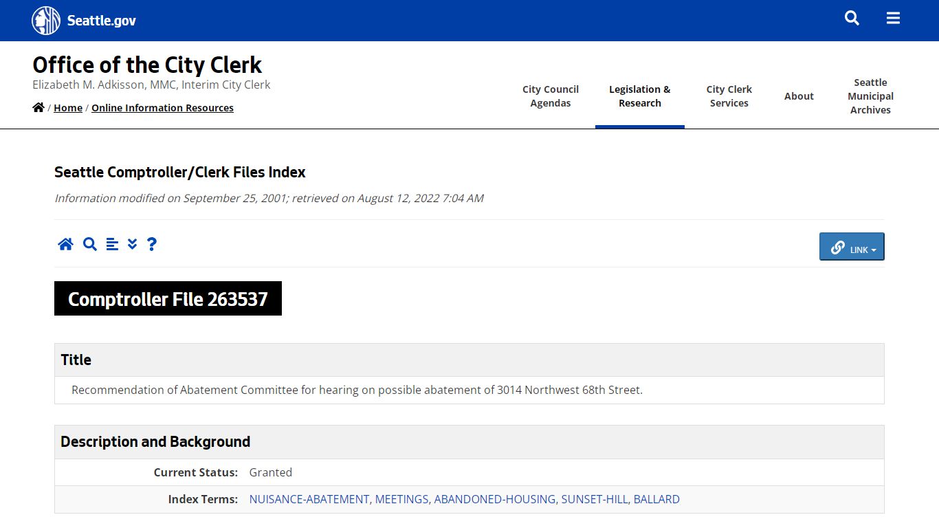 Online Information Resources - CityClerk | seattle.gov